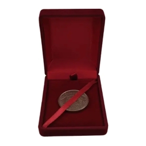 Футляр классический для наград, медалей, орденов, монет, иконок бордовый бархатный ML-15