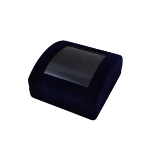 Классический футляр для наград, медалей, орденов, монет, значков синий бархатный с прозрачной крышкой 183В