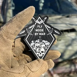 Патч ПВХ FLY MODE BY WAR чб