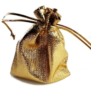 Подарочный мишочек на затяжках. Золотой