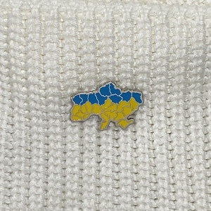 Значок мапа України Жовто-блакитна (нікель)