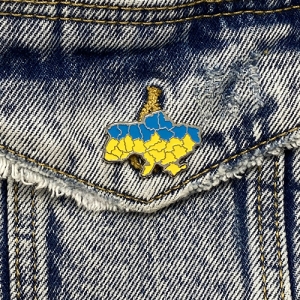 Значок мапа України Жовто-блакитна (нікель)