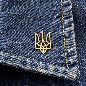 Значок Герб України сквозний (чороний нікель)