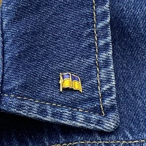 Значок Прапор України хвиля міні