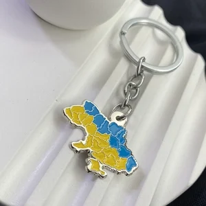 Брелок Мапа України Жовто-блакитна (нікель)