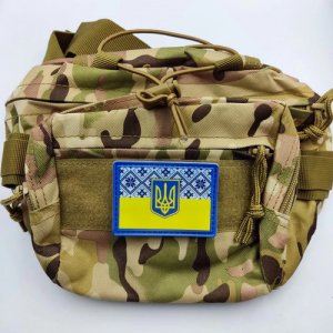Шеврон флаг Украины вышиванка с гербом