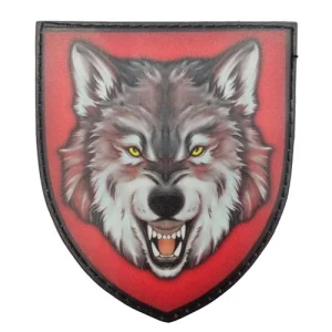Шеврон Волк на красном
