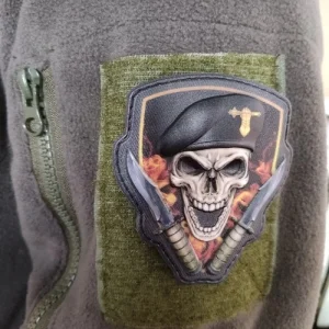 Шеврон Череп в береті Танкові війська об'ємний