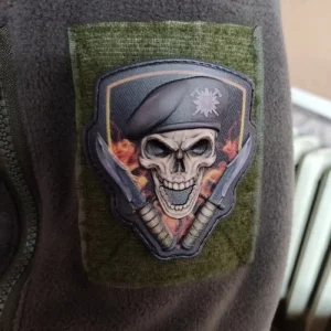 Шеврон Череп в береті Гірська піхота об'ємний