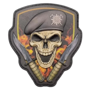 Шеврон Череп в берете Горная пехота объемная