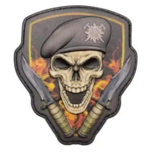Шеврон Череп в береті Гірська піхота об'ємний