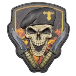 Шеврон Череп в береті Танкові війська об'ємний