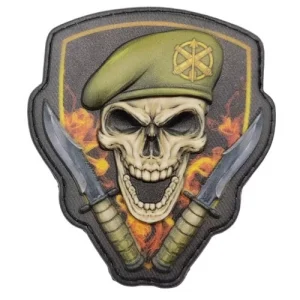 Шеврон Череп в береті Зенітно-ракетні війська повітряних сил об'ємний