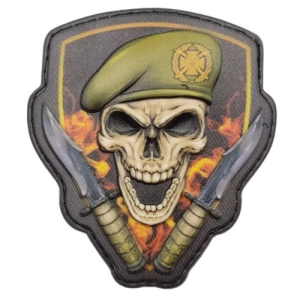 Шеврон Череп в берете Сухопутные войска объемный