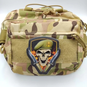 Шеврон Череп в берете Механизированные войска объемный