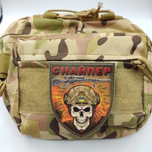 Снайперський шеврон череп в шоломі