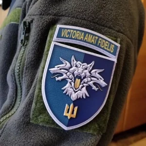 Шеврон 38 ОБрМП Victoria amat fidelis объемный