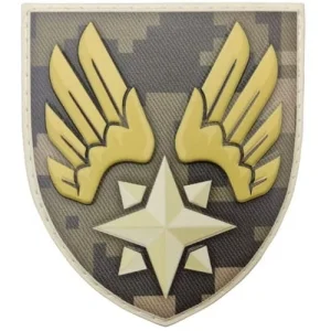 Шеврон ВСУ А1977 звезда с крыльями пиксель