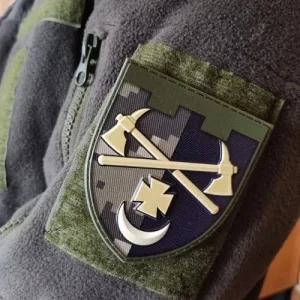 Шеврон ЗСУ ТРО А4780 2 сокири хрест і місяць піксель