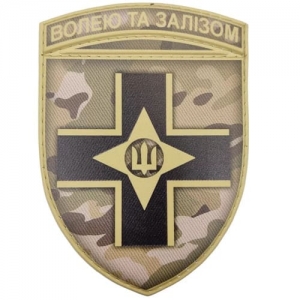 Шеврон ЗСУ Волею та залізом мультикам