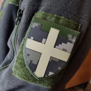 Нашивка ТрО 115 бригади ЗСУ Житомир піксель