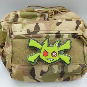 Шеврон Чертенок с костями салатовый