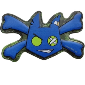 Шеврон Чортеня з кістками синій