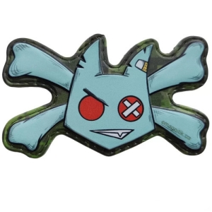 Шеврон Чертенок с костями бирюзовый