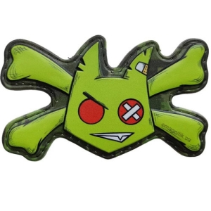 Шеврон Чертенок с костями салатовый