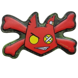 Шеврон Чортеня з кістками червоний