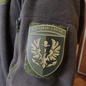 Шеврон ЗСУ 380 батальйон резерву морської піхоти Відроджені з вогню олива