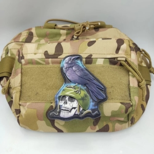 Шеврон Череп і ворон об'ємний