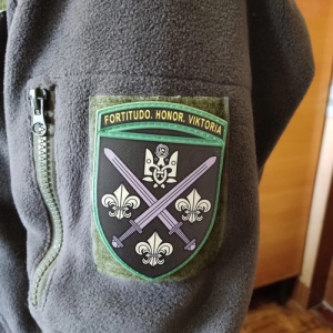 Шеврон ВСУ 155 ОМБр Fortitudo Honor Viktoria 2025 олива