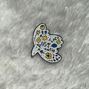 Значок Птичка цветы разноцветные