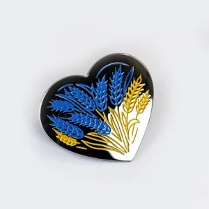 Пін на одяг Серце Колосок
