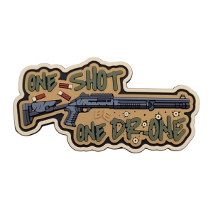 ПВХ Патч (шеврон) «One Shot - One Drone» пісочний