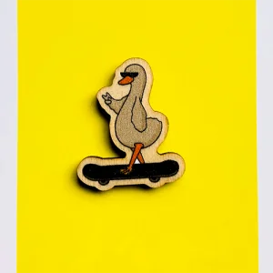 Значок Качка на скейті