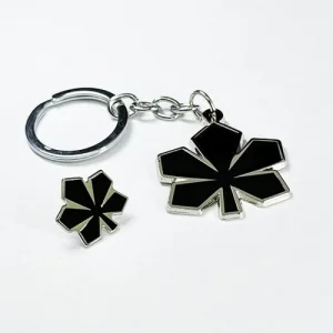 Набор значок + брелок Каштан чорный