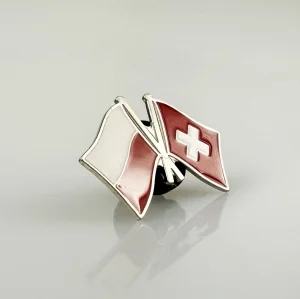 Значок флаг Польши / Швейцарии