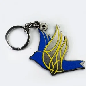 Брелок металевий з друком Горлиця