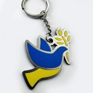 Брелок металевий з друком колосок