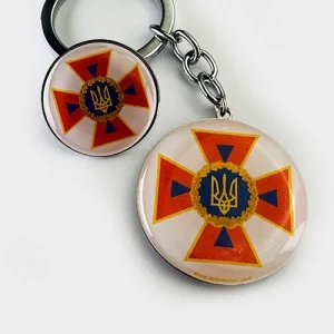 Набір значок+брелок коло ДСНС
