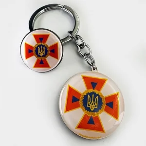 Набір значок+брелок коло ДСНС
