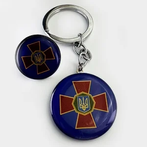 Набір значок+брелок коло НГУ