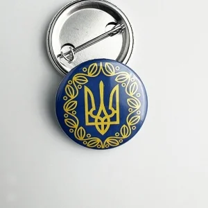 Значок закатний Малий герб УНР (жовтий)