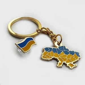 Набір Значок Прапор України міні + Брелок Мапа України