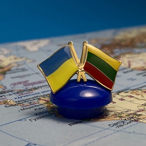 Значок прапори Україна / Литва