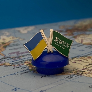 Значок прапори Україна / Королівство Саудівська Аравія