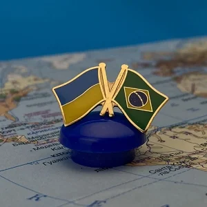 Значок флаги Украина / Бразилия