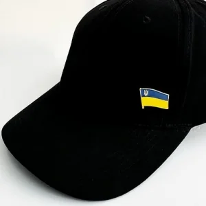 Значок на кнопці на бейсболку Прапор України з Тризубом